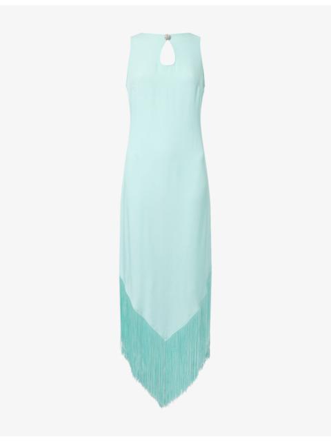 Taller Marmo Taormina Fringed Woven Midi Dress