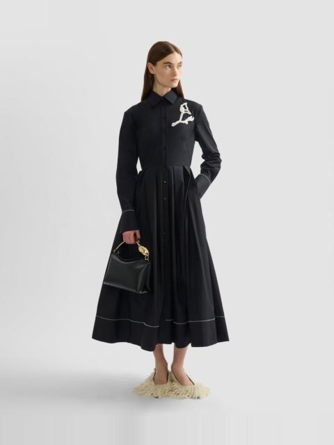 Erdem EMBROIDERED PLEATED SHIRT DRESS