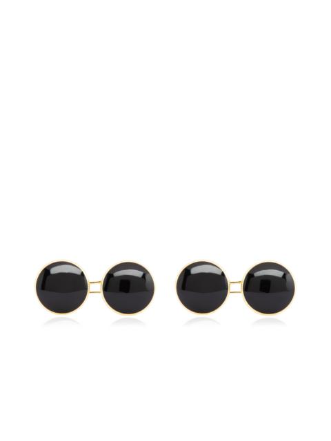 TOM FORD ONYX ROUND CUFFLINKS