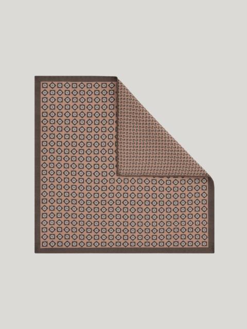 Canali PINK SILK DOUBLE PRINT POCKET SQUARE