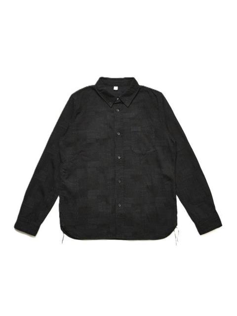 Pure Blue Japan 2239-ID Woven Jacquard BORO Patchwork Shirt - Double Black