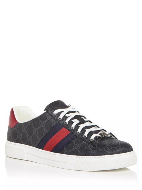 GUCCI Men's Gucci Ace Canvas and Leather Sneakers