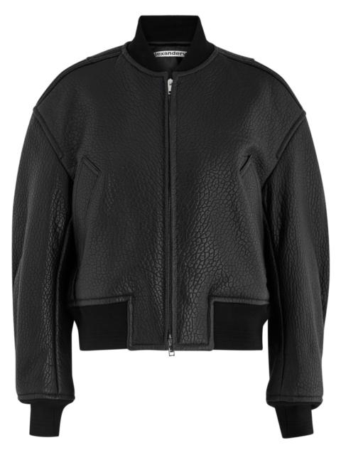 Alexander Wang Padded Pebbled Leather Bomber Jacket