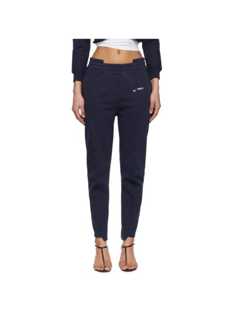 VETEMENTS Navy Cut Up Sweatpants