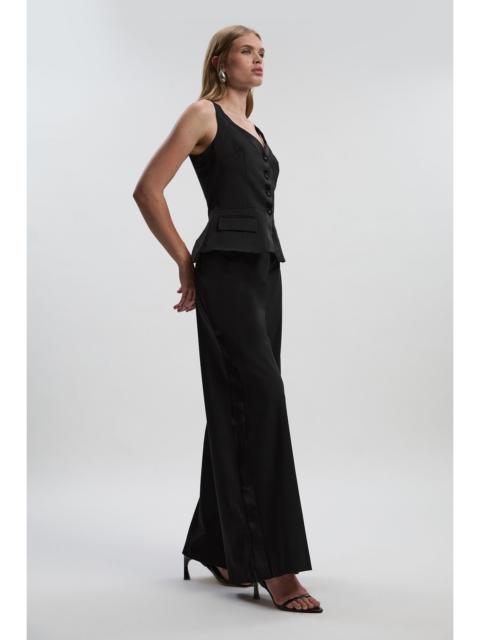 KAREN MILLEN Tailored Tux Wide Leg Jumpsuit