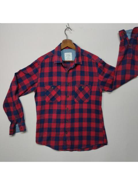 Other Designers VINTAGE GENBONY CHEECKRED FLANEL BUTTON UPS SHIRT