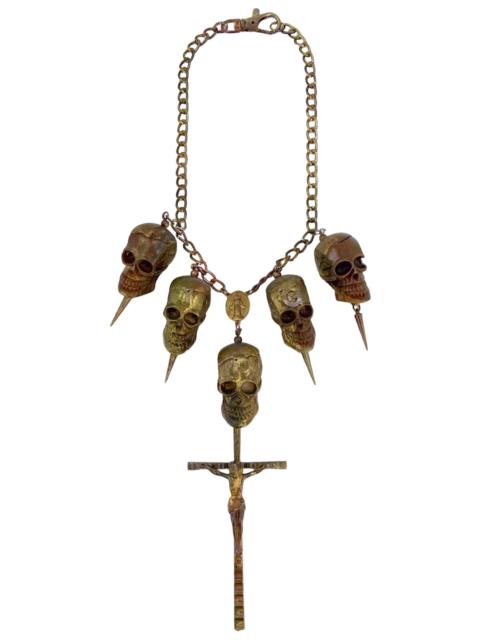 Jean Paul Gaultier Jean Paul Gaultier 90S Sample 1/1 Gothic JPG Logo 5 Skull Crucifix Cross Chain Necklace
