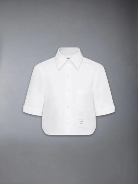 Thom Browne Oxford Cropped Short Sleeve Shirt Women