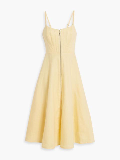 Zimmermann Zip-detailed linen midi dress