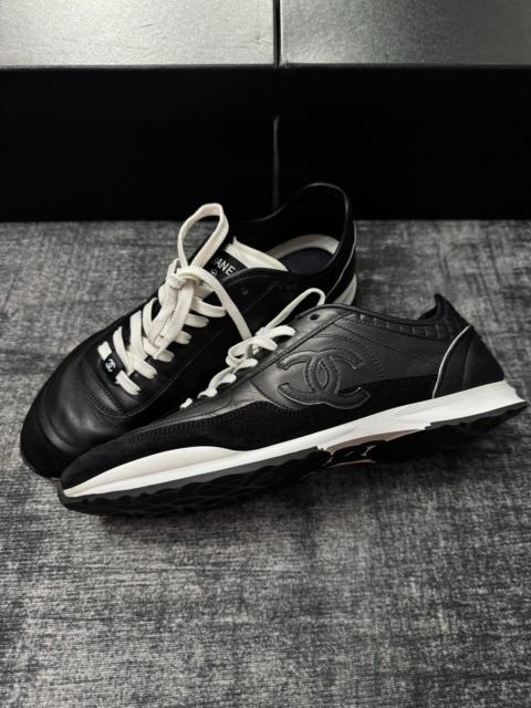 CHANEL Chanel 25p Black German Army Trainer Thin-Sole Sneakers
