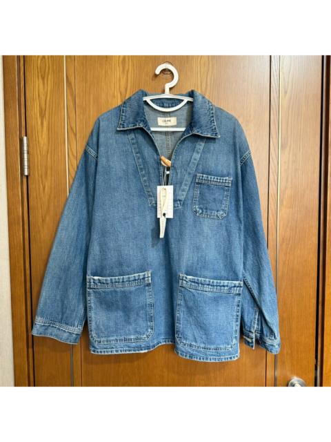 CELINE Celine Horn Button Denim Pullover Sweater