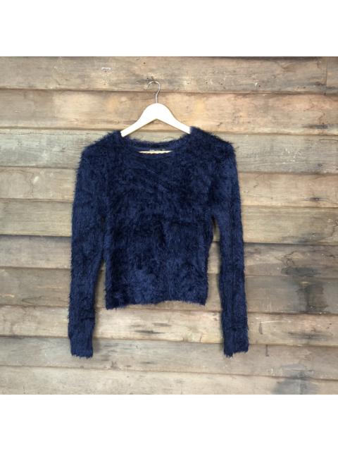 Other Designers Bershka - Barshka D.Blue Shag Shaggy Fur Mohair Knitwear #6965
