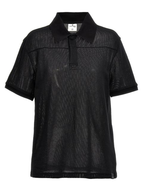 Mesh Fabric  Shirt Polo Black