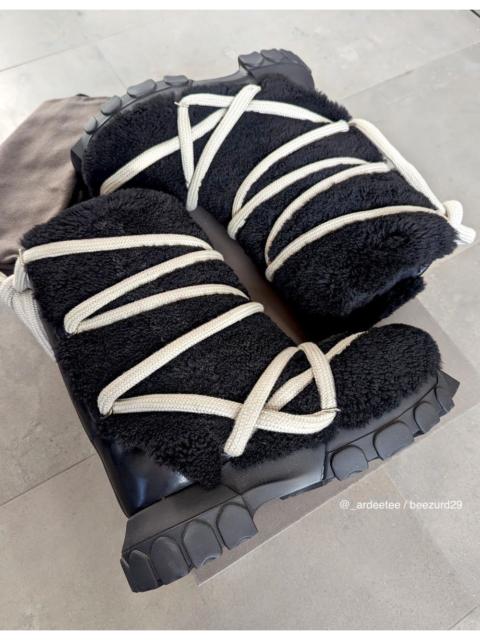 Rick Owens *NEW* SHEARLING LUNAR TRACTOR BOOTS FW22 STROBE