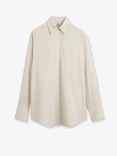 TOTEME Toteme Viscose Silk Blend Striped Shirt Beige