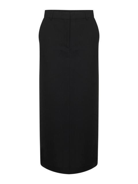 Toteme Women Black Canvas Low-Waist Straight Long Skirt
