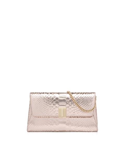 TOM FORD LAMINATED STAMPED PYTHON NOBILE CLUTCH