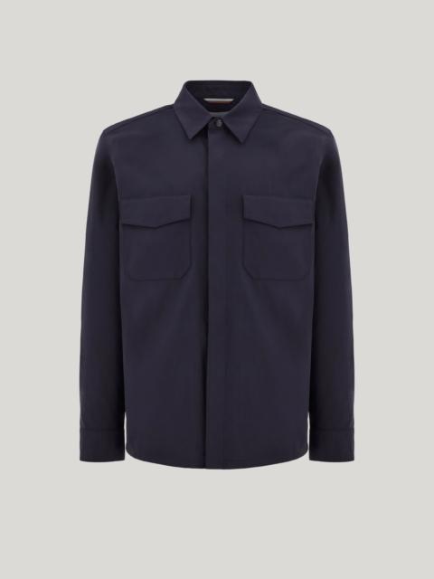 Canali NAVY BLUE RELAXED FIT PURE COTTON OVERSHIRT