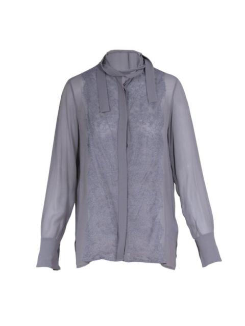 Valentino Sheer Silk Button Down Shirt Gray