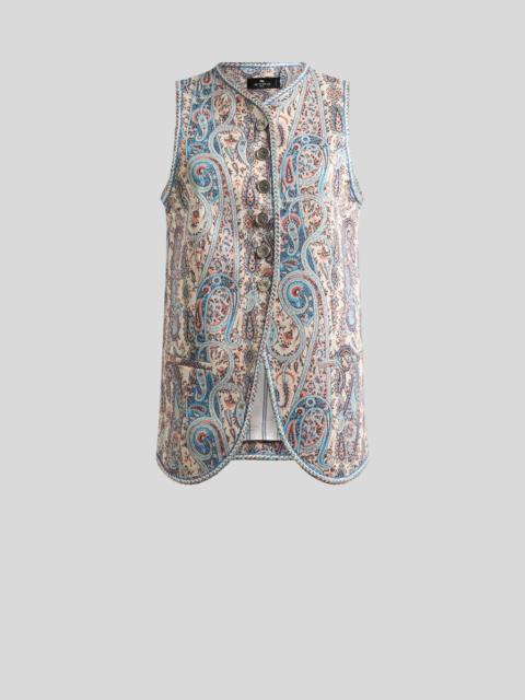 Etro JACQUARD WAISTCOAT WITH FLORAL PAISLEY MOTIF