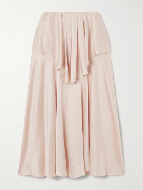 Chloé Layered Silk-satin Midi Skirt