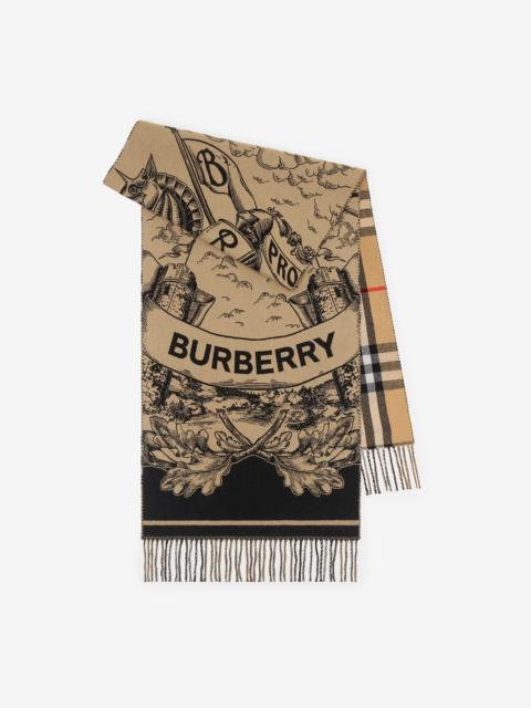 Burberry EKD Cashmere Jacquard Reversible Scarf