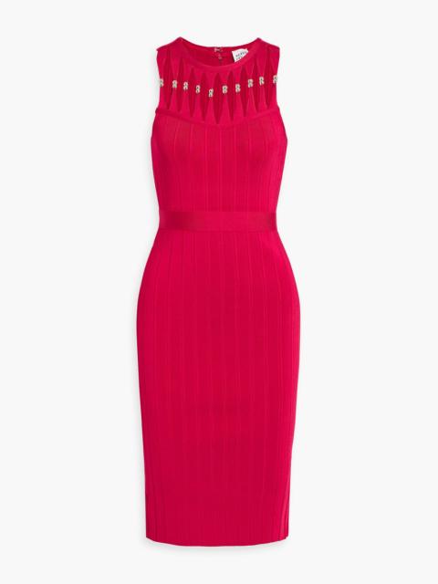 Other Designers Bead-embellished cutout bandage dress