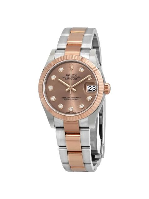 ROLEX Rolex Datejust 31 Rose Diamond Dial Automatic Ladies 18kt Everose Gold Oyster Watch 278271PDO