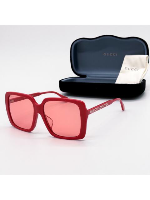 GUCCI NEW GUCCI GG0567SAN 005 RED WOMEN SQUARE SUNGLASSES GUCCI