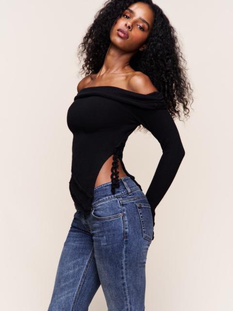 GUIZIO SOLER FOLD OVER KNIT TOP