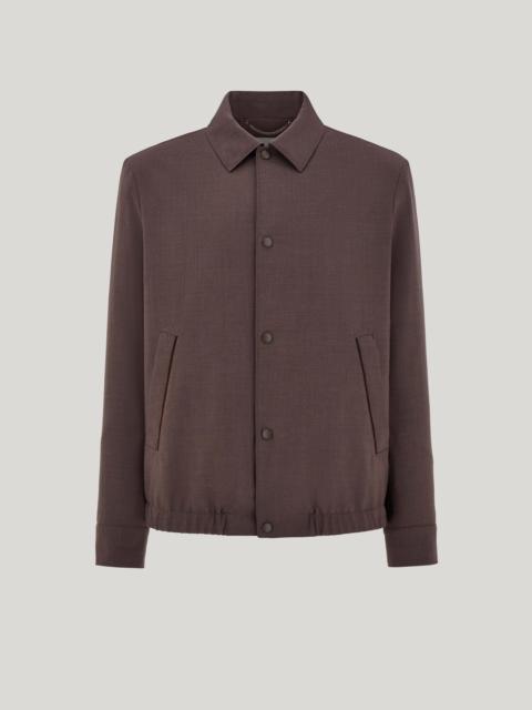Canali BROWN IMPECCABILE WOOL BLOUSON JACKET