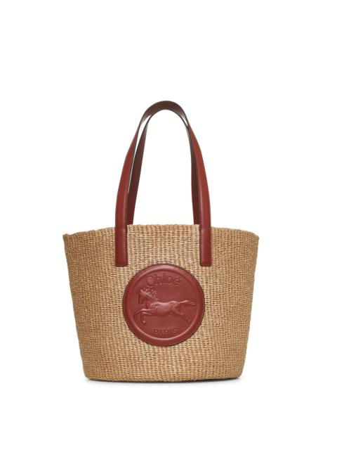 Beige Horse Medal large basket bag