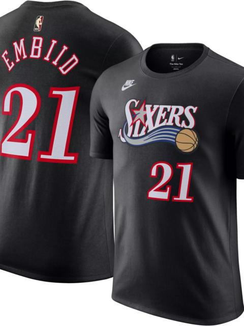 Nike Nike Adult Philadelphia 76ers Joel Embiid #21 Hardwood Classics Black T-Shirt