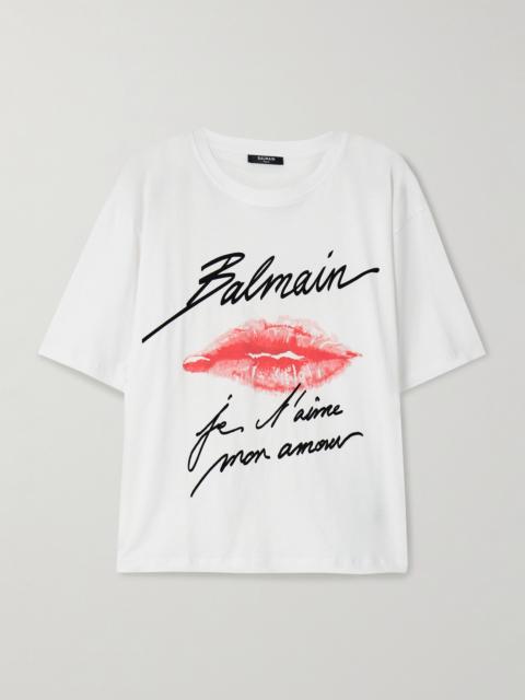 Balmain Printed Cotton-jersey T-shirt