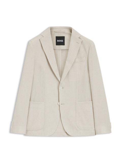 BOSS PATTERNED SLIM-FIT JACKET IN A COTTON BLEND