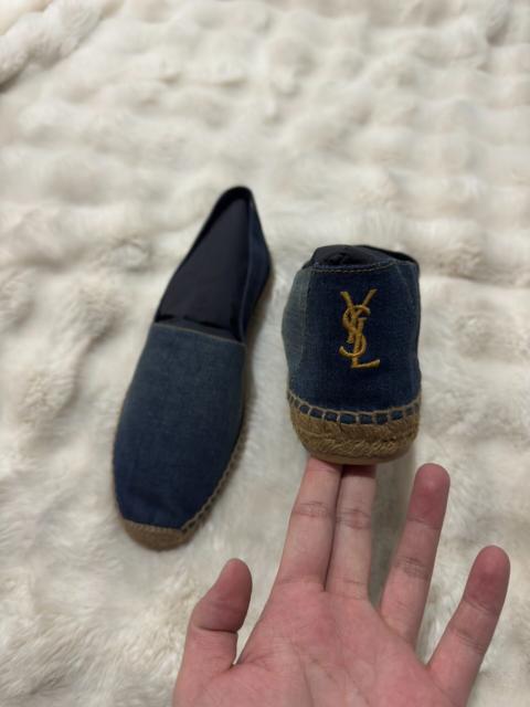 SAINT LAURENT Brand new Saint Laurent (SLP) men's espadrilles with gold logo embroidery.