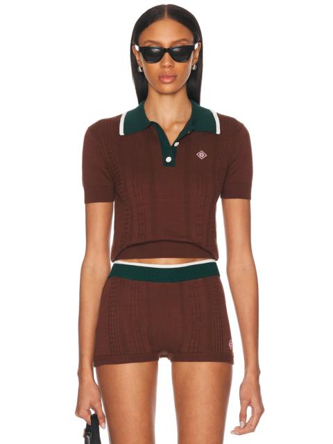 Cable Polo Top
