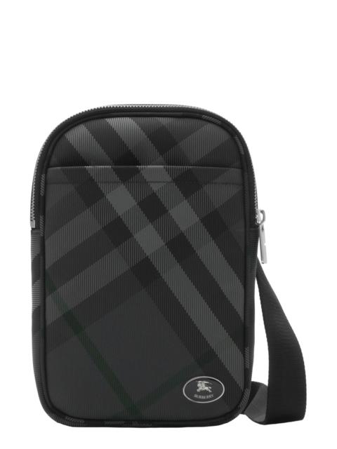 Burberry burberry Grid Check Woven Sling Bag in Charcoal at Nordstrom
