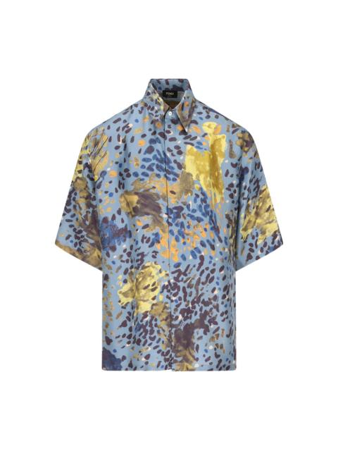 FENDI Fendi Blue Shirts Men