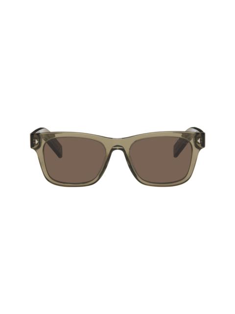 Prada Khaki Iconic Metal Plaque Sunglasses