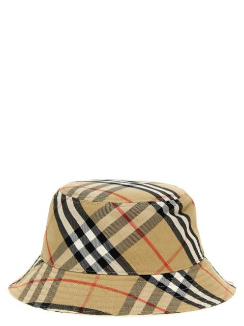 BURBERRY LOGO EMBROIDERY CHECK BUCKET HAT