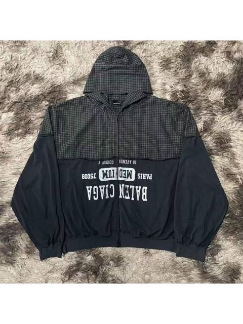 BALENCIAGA Balenciaga patchwork print hooded jacket