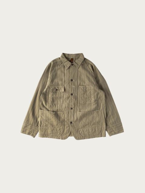Kapital Cotton Linen GIBSON Stripe CACTUS Coverall - Light Green