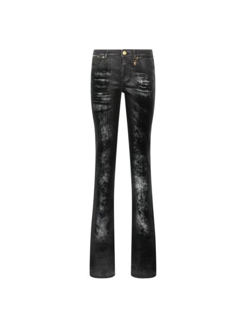 distressed flared jeans