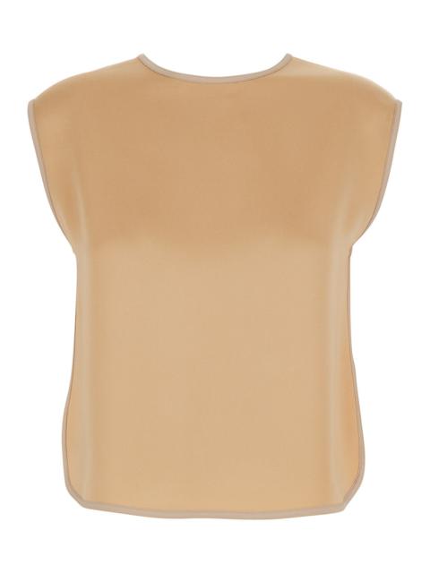 forte_forte Forte_Forte Women Sleeveless Top 'Beige' With V-Neck On The Back In Viscose Blend For Women
