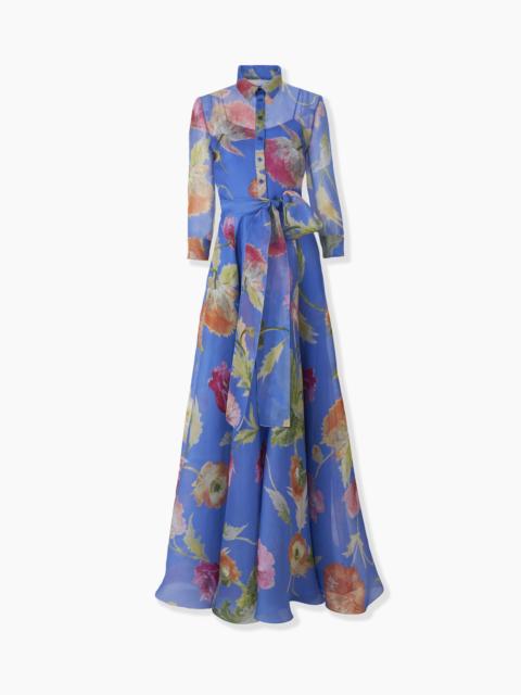 CAROLINA HERRERA Poppy-Print Organza Trench Gown