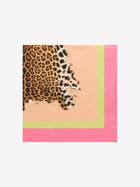 Roberto Cavalli Silk Scarf with Cavalli Pop Print