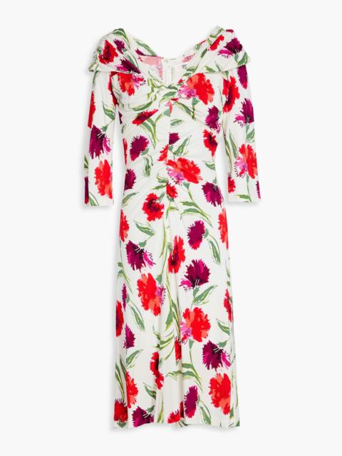 DIANE VON FURSTENBERG Jim ruched floral-print jersey dress