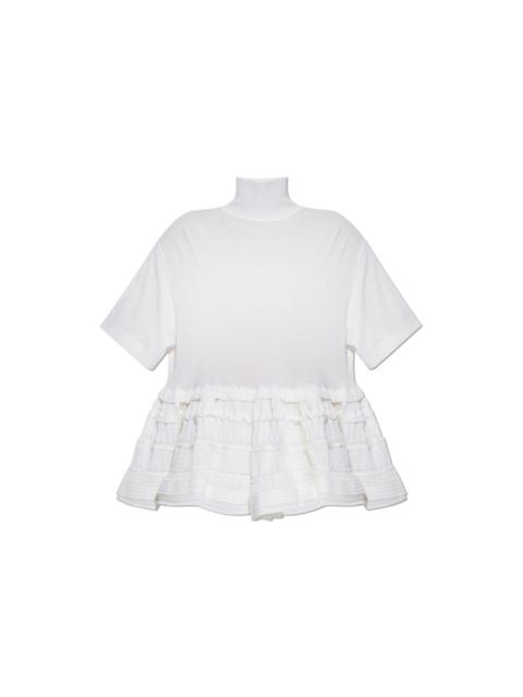 Other Designers Other - ALAÏA White Ruffle Turtleneck Top New & Authentic (Women's s