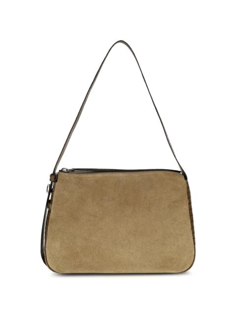 TORY BURCH Tory Burch Romy Suede Shoulder Bag Stone